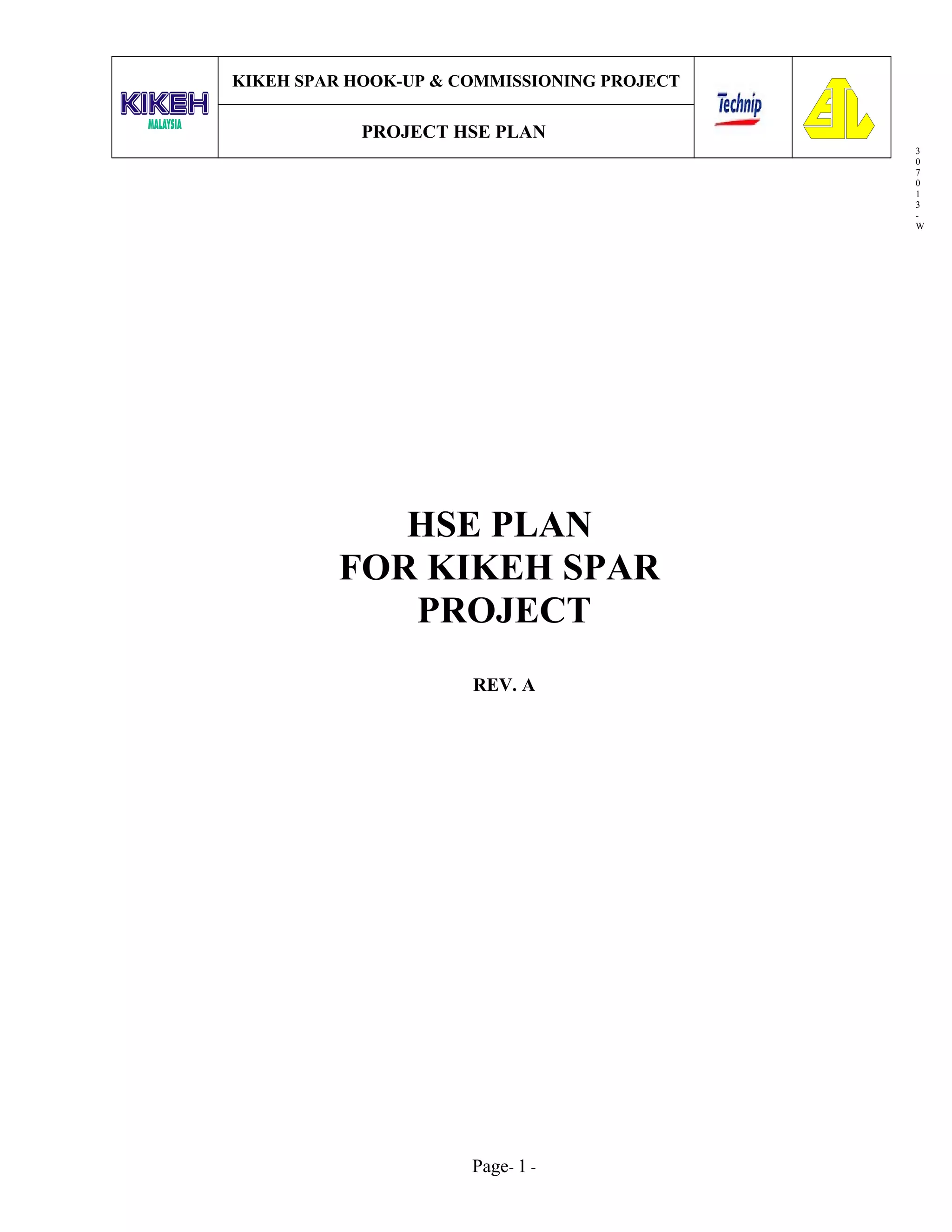 Project hse plan kikeh spar | DOC