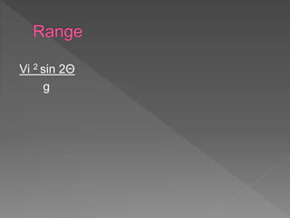 Vi 2 sin 2Θ
g
 