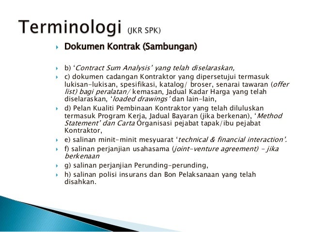 SPK JKR Malaysia: Terminologi