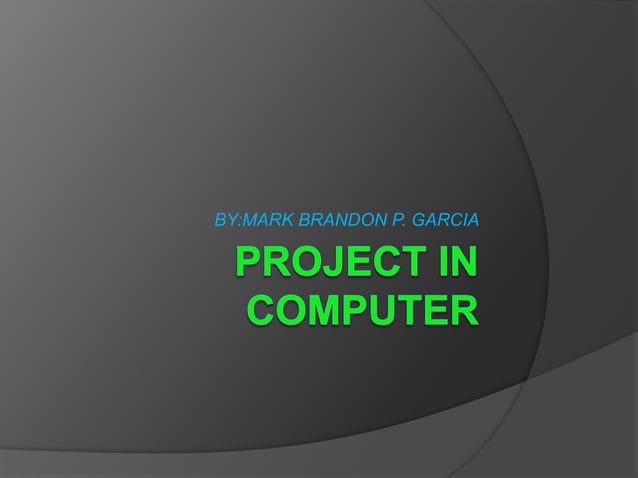 PROJECT IN COMPUTER | PPT
