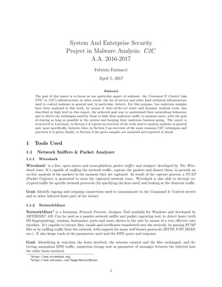 Project in malware analysis:C2C | PDF