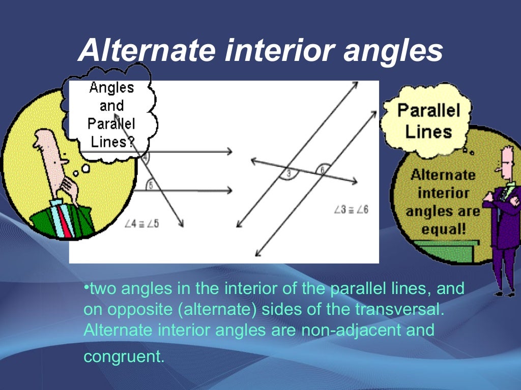 angles of parallel line cut by a transversal line