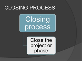 Closing projects