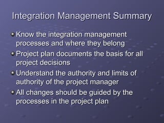 Project Integration Slides for PMP and project management | PPT