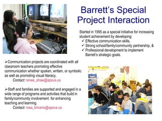 Barrett Elementary Family Involvement Program ,[object Object],[object Object],[object Object]
