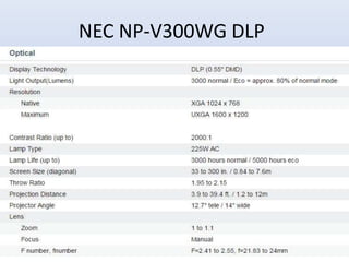 NEC NP-V300WG DLP
 