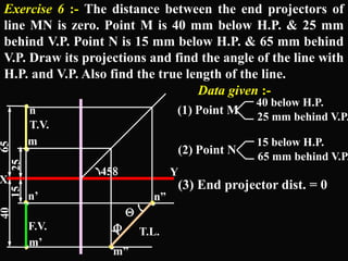 Projection of straight line engineering drawing | PPSX