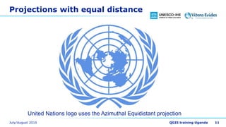 Projections with equal distance
11
United Nations logo uses the Azimuthal Equidistant projection
 