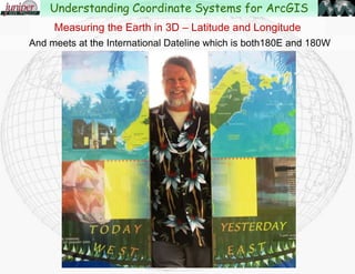 Location North or South (Latitude) is measured from the Equator
Measuring the Earth in 3D – Latitude and Longitude
Understanding Coordinate Systems for ArcGIS
 