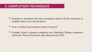 Standard Incompleteness Comprehensive Overview of Projective Techniques in Psychological ...