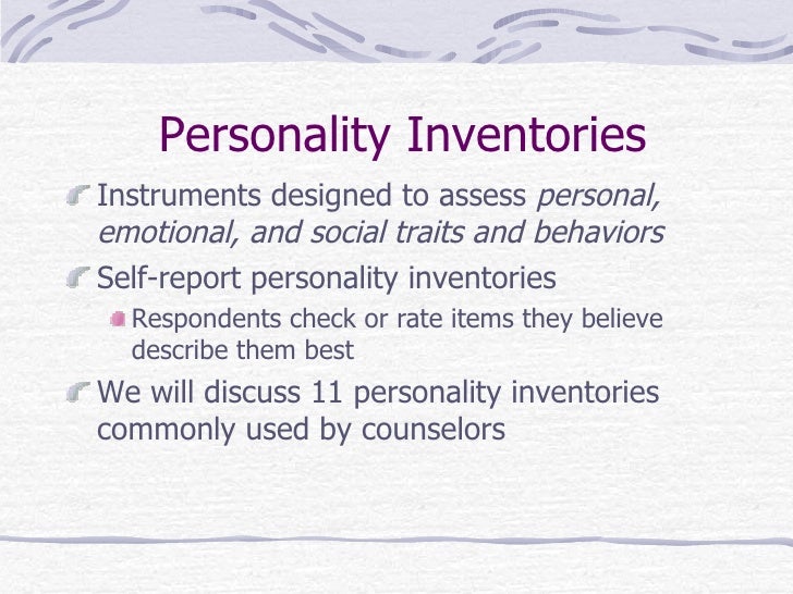personal inventories