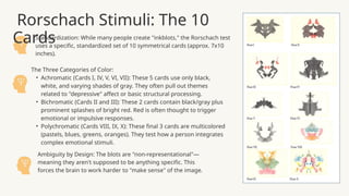 Projective Personality Assessment Using Rorschach test | PPTX