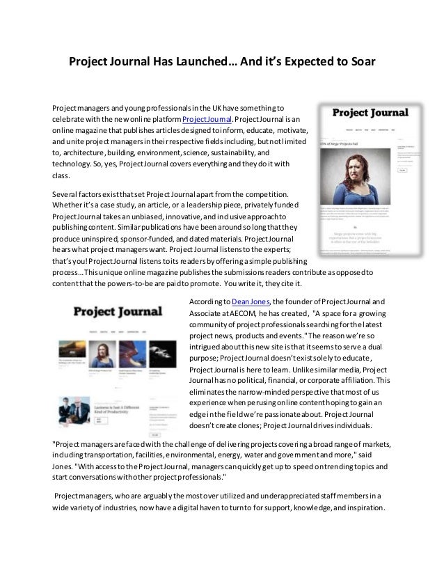 Project Journal Has Launched… And it’s Expected to Soar