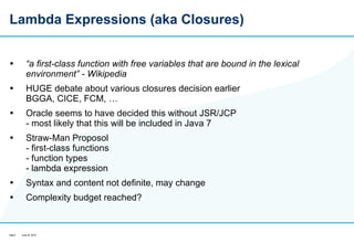 Project Lambda - Closures after all? | PPT | Programming Languages ...