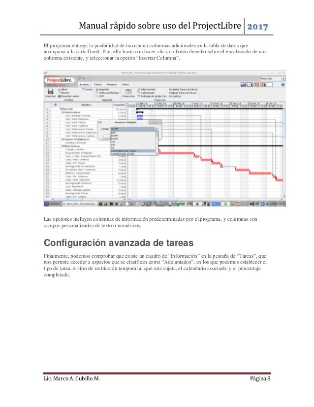 Project libre manual