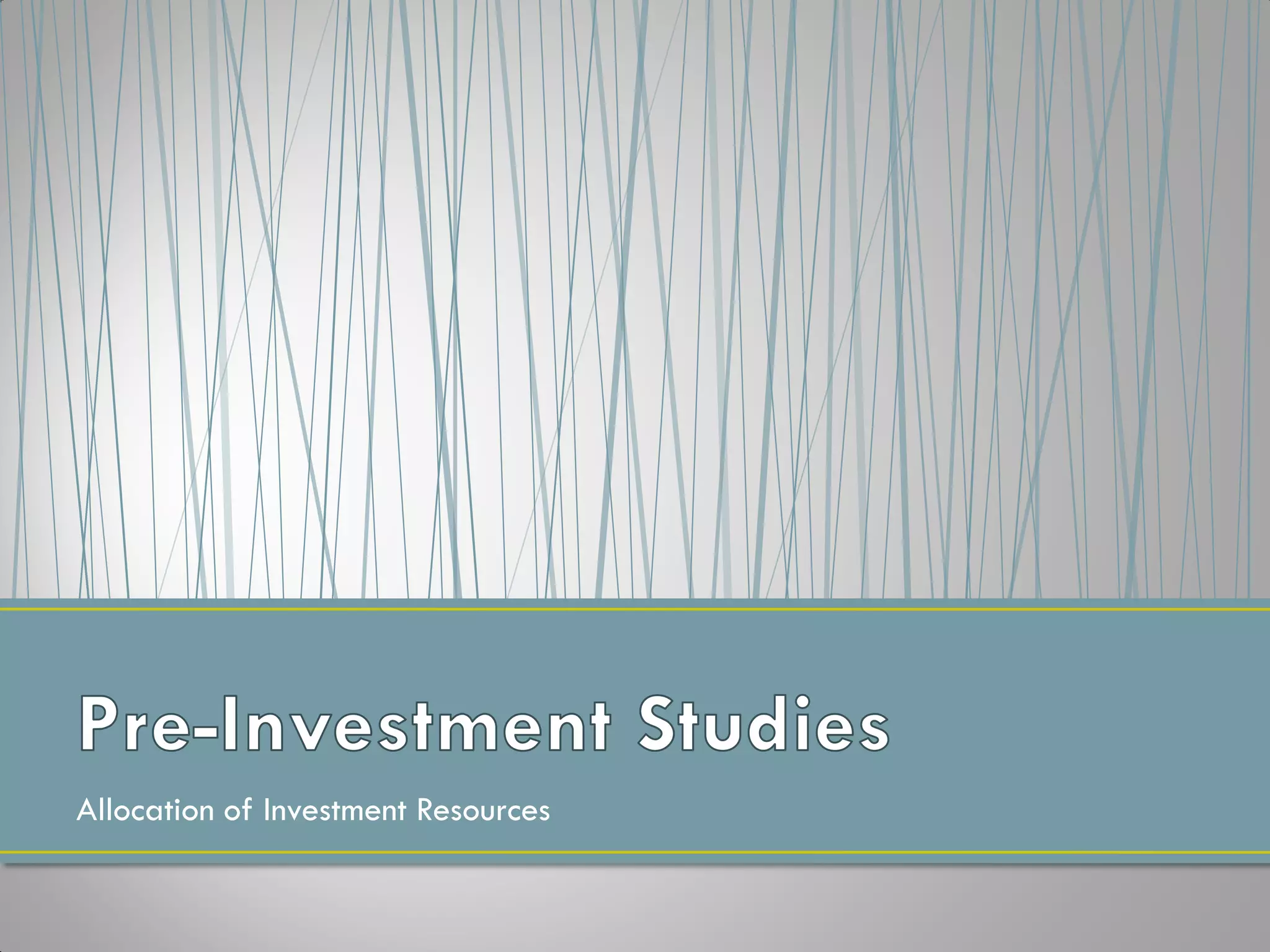 Allocation of Investment Resources

 