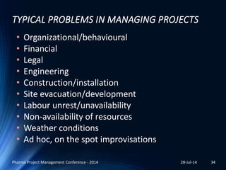 Problems During Project Project lifecycle management @ Pharma Project Management Conference ...