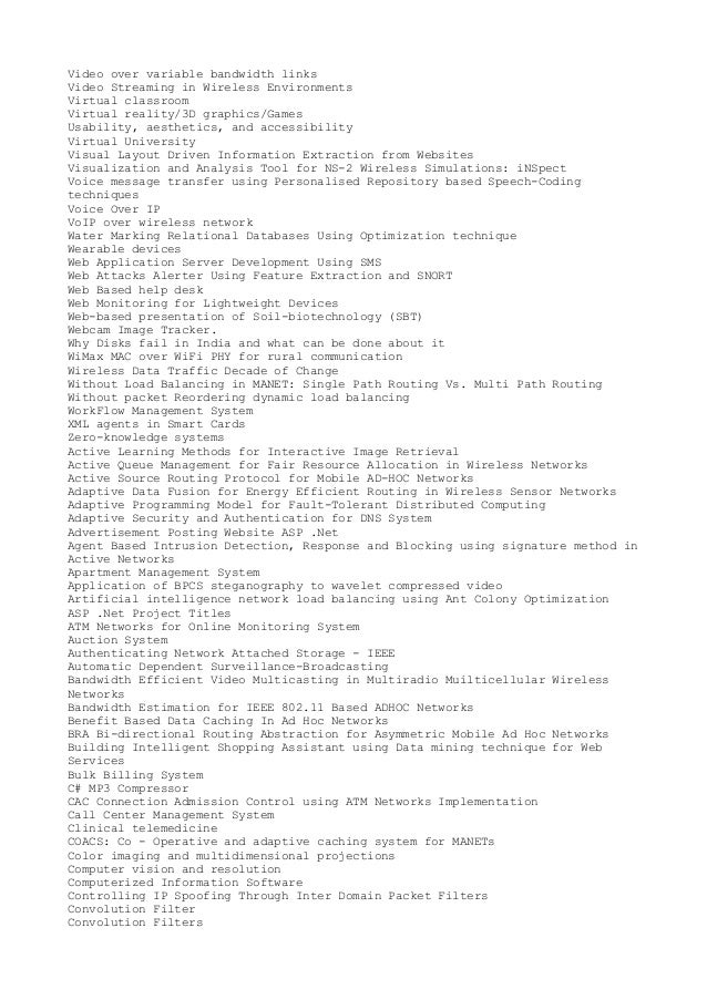project list