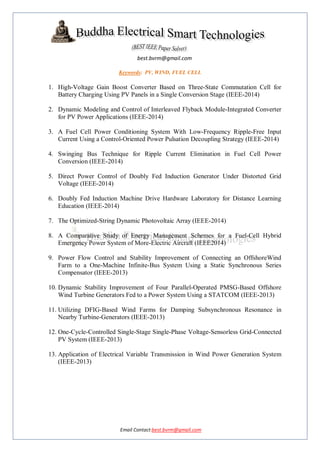 BE/BTech & ME/MTech Project list 2013-2014 | PDF
