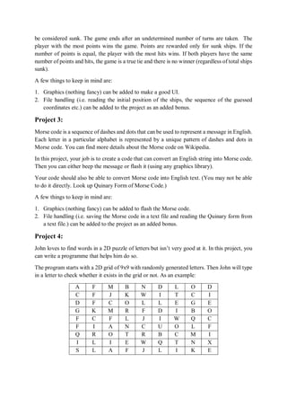 c++ Project list | PDF