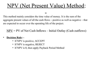 Npv Preferred Method Project management | PPT