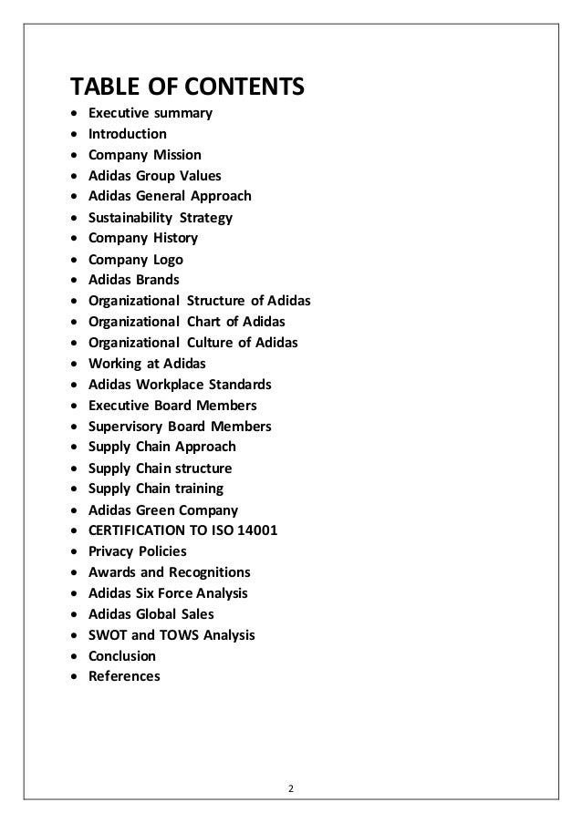 adidas company profile pdf