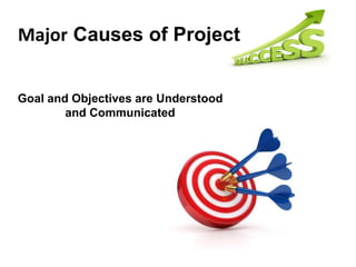Major Causes of Project
Goal and Objectives are Understood
and Communicated
 