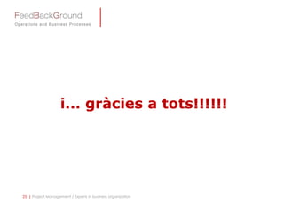 i... gràcies a tots!!!!!!
25 | Project Management / Experts in business organization
 