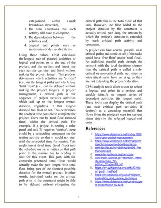 Project management : Pert and Cpm | DOCX | Civil Engineering Industry ...