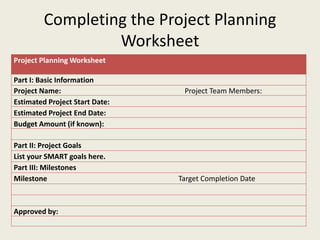 Project Name Sheet Project management | PDF
