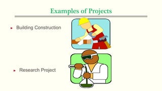 Examples of Projects
► Building Construction
► Research Project
 