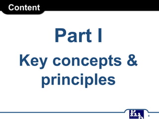 Content
Part I
Key concepts &
principles
4
 