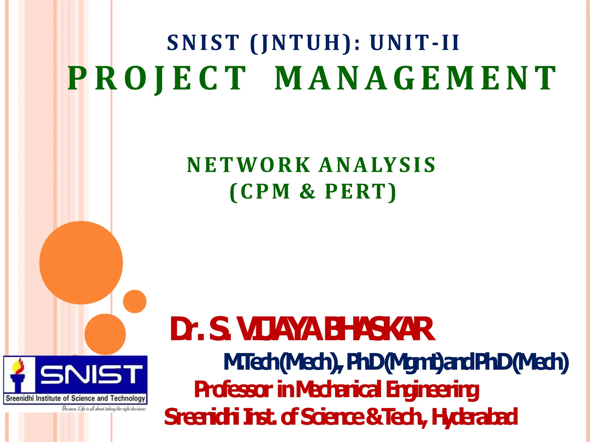 project management-cpm and pert methods for managers | PPT