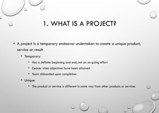 Project Management introduction and difference between the Program ...