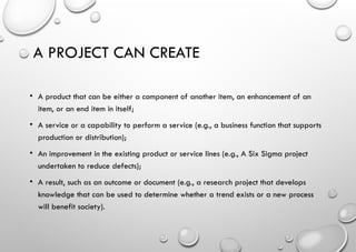 Project Management introduction and difference between the Program ...
