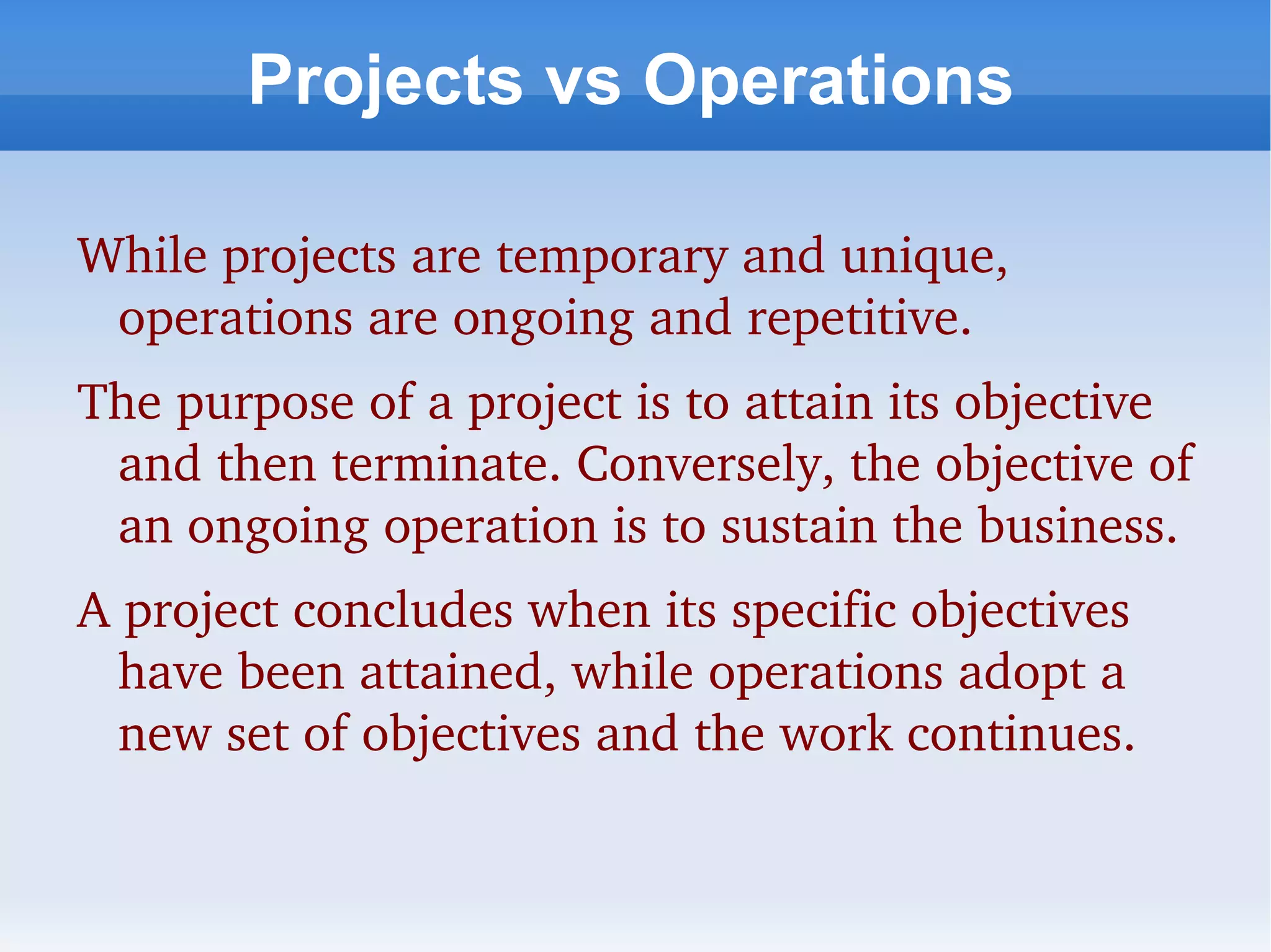 Training Schedule Module 1 Introduction to project management 