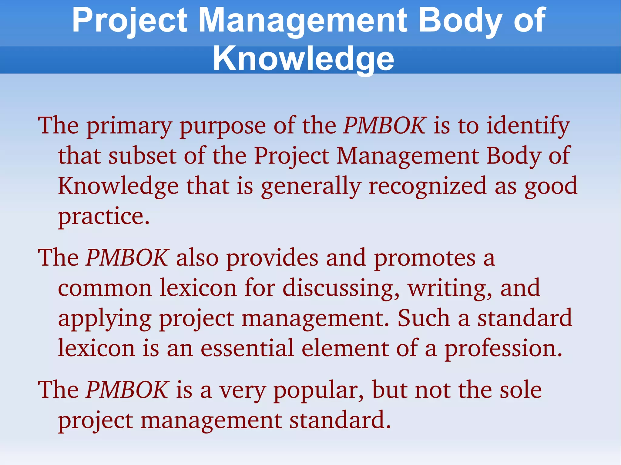 Other Project Management Standards 