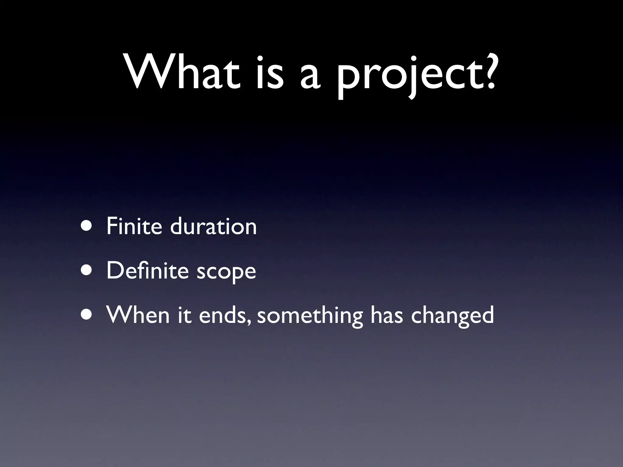 Project Management Part 1