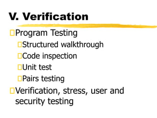 project management and characteristics of SDLC (System Development Life ...
