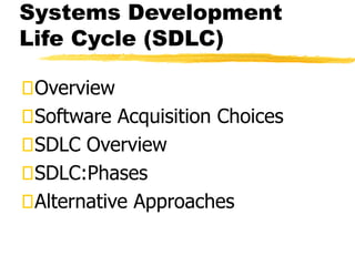 project management and characteristics of SDLC (System Development Life ...
