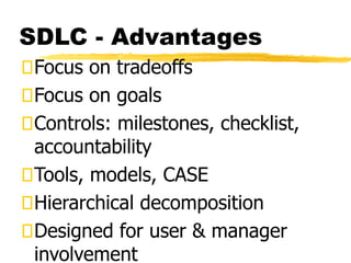 project management and characteristics of SDLC (System Development Life ...