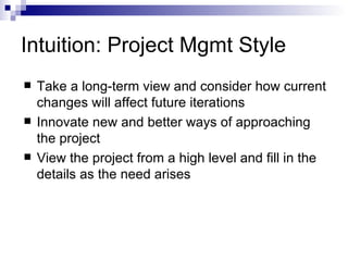 Project Intuity Project Management and Personality Type | PPT