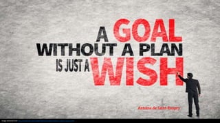 Image retrieved from http://stockfresh.com/image/5091553/a-goal-without-a-plan-is-just-a-wish
Antoine de Saint-Exupry
 