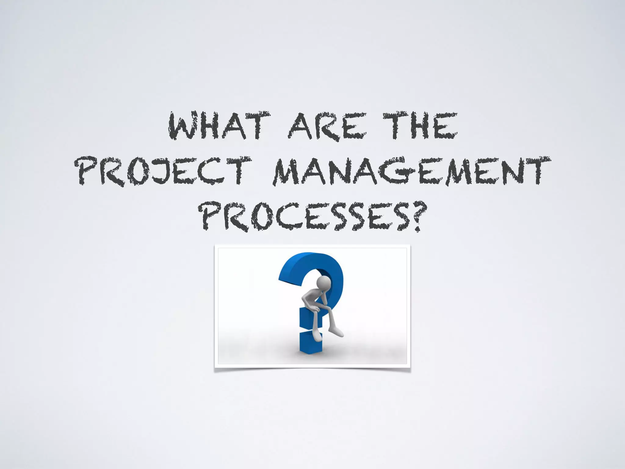 WHAT ARE THE
PROJECT MANAGEMENT
PROCESSES?
 