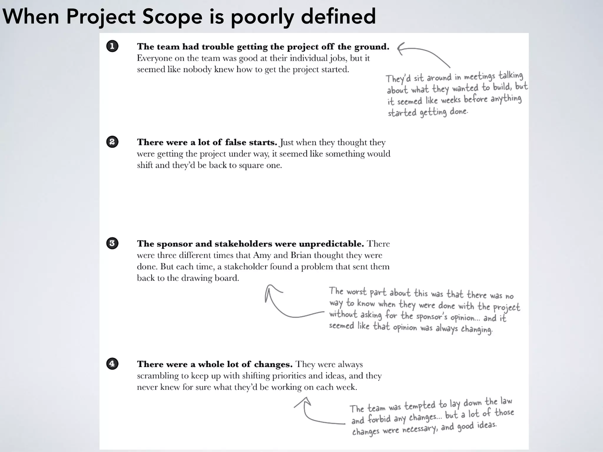 When Project Scope is poorly deﬁned
 