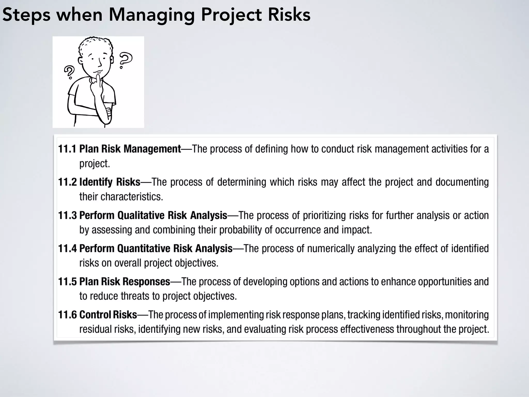 Steps when Managing Project Risks
 