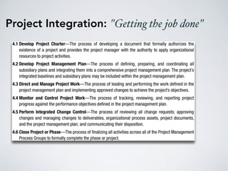 Project Integration: "Getting the job done"
 