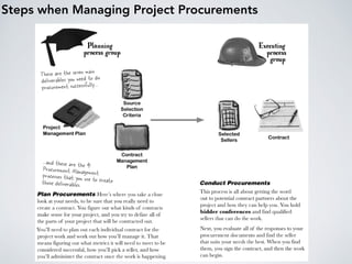 Steps when Managing Project Procurements
 