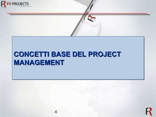 CONCETTI BASE DEL PROJECT MANAGEMENT 
