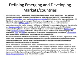 Project management essentials in developing and emerging markets by Ivo ...